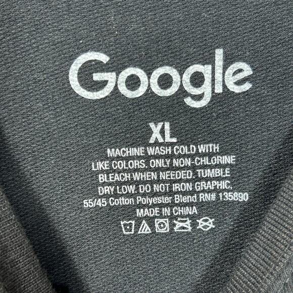 Google Sweatshirt Womens XL Black Crewneck Authentic Merch Employee Tech - Picture 2 of 5